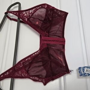 Elegant Lace Burgundy Bralette